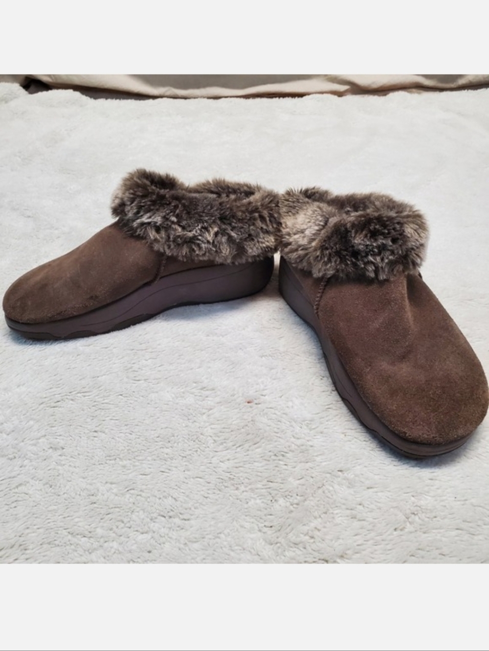 Skechers Brown Fuzzy Cozy Boho Casual Shoes Clogs Women 6.5 Winter Cozy